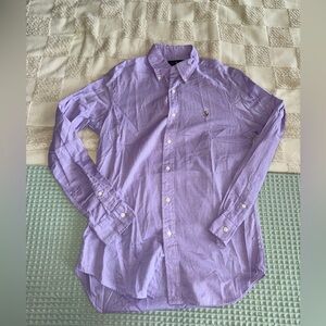 Ralph Lauren Chambray Oxford Cotton Long Sleeve Purple S Flesh Pony